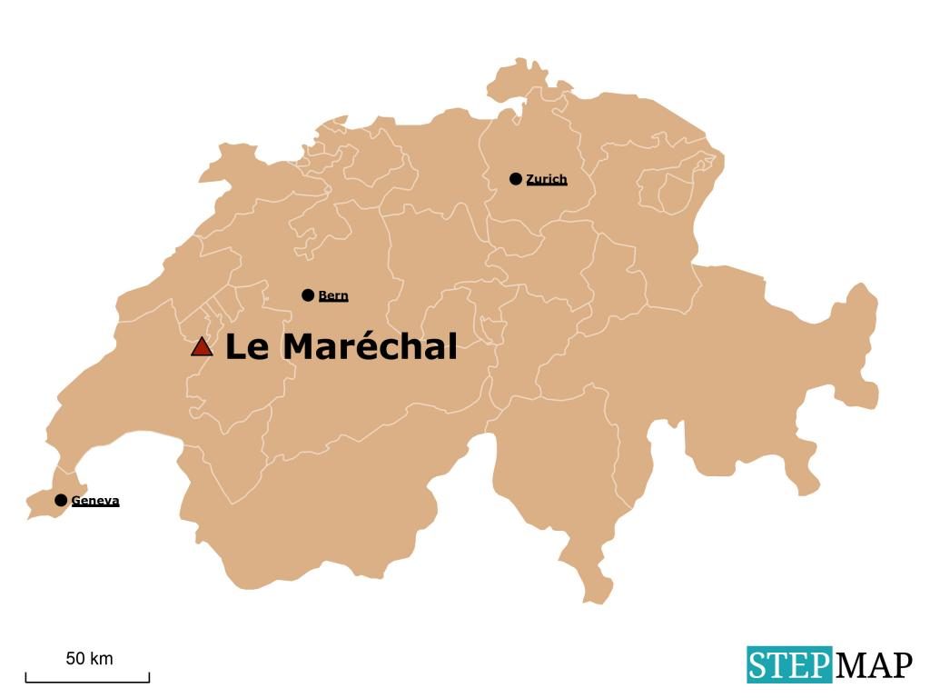 Map of production origin Vaud Le Maréchal